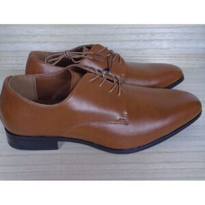 Perry Ellis Portfolio Leather Oxford Dress Shoes Lace Up Brown Mens Size‎ 8